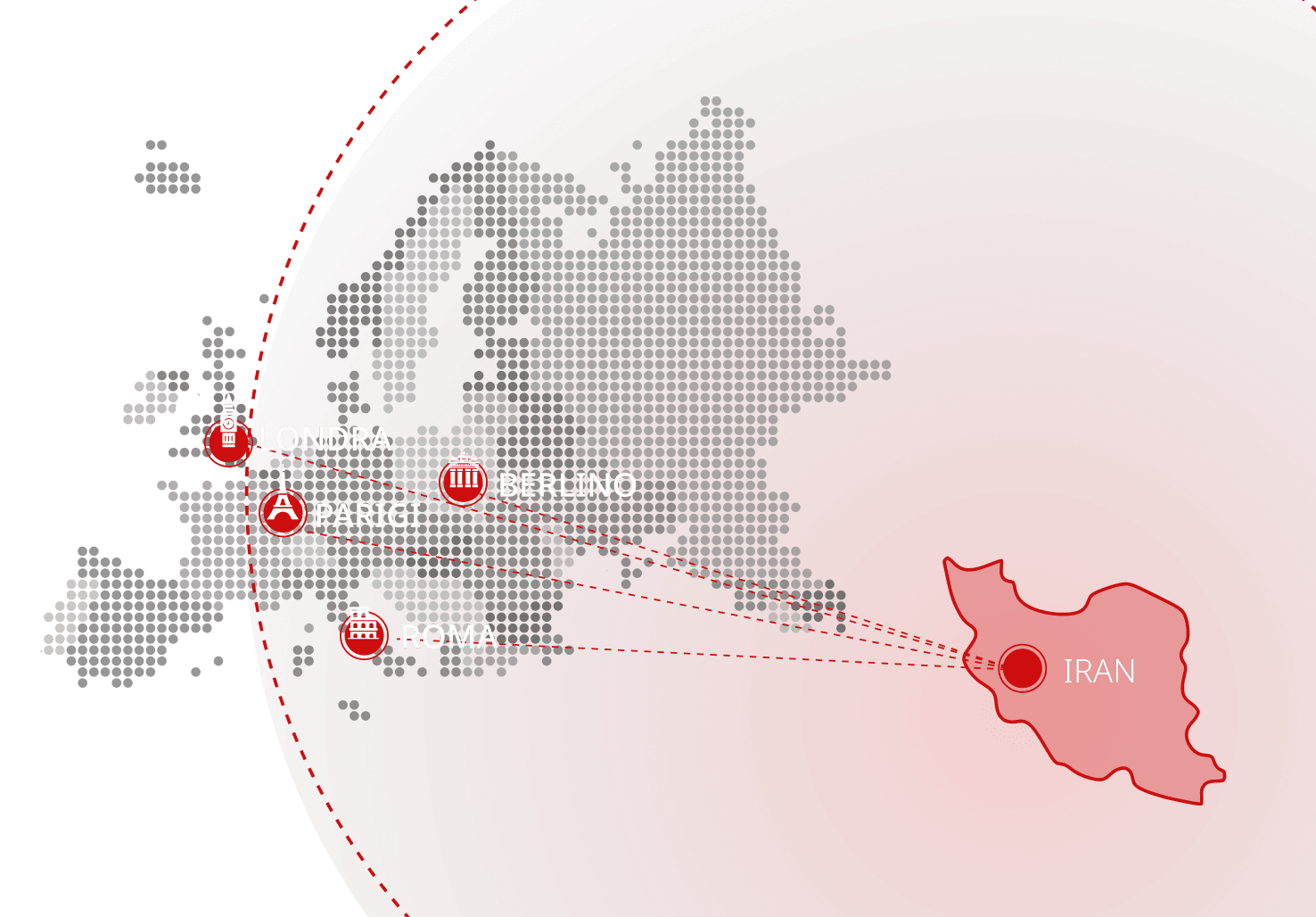 Raggio dei missili iraniani verso l'Europa