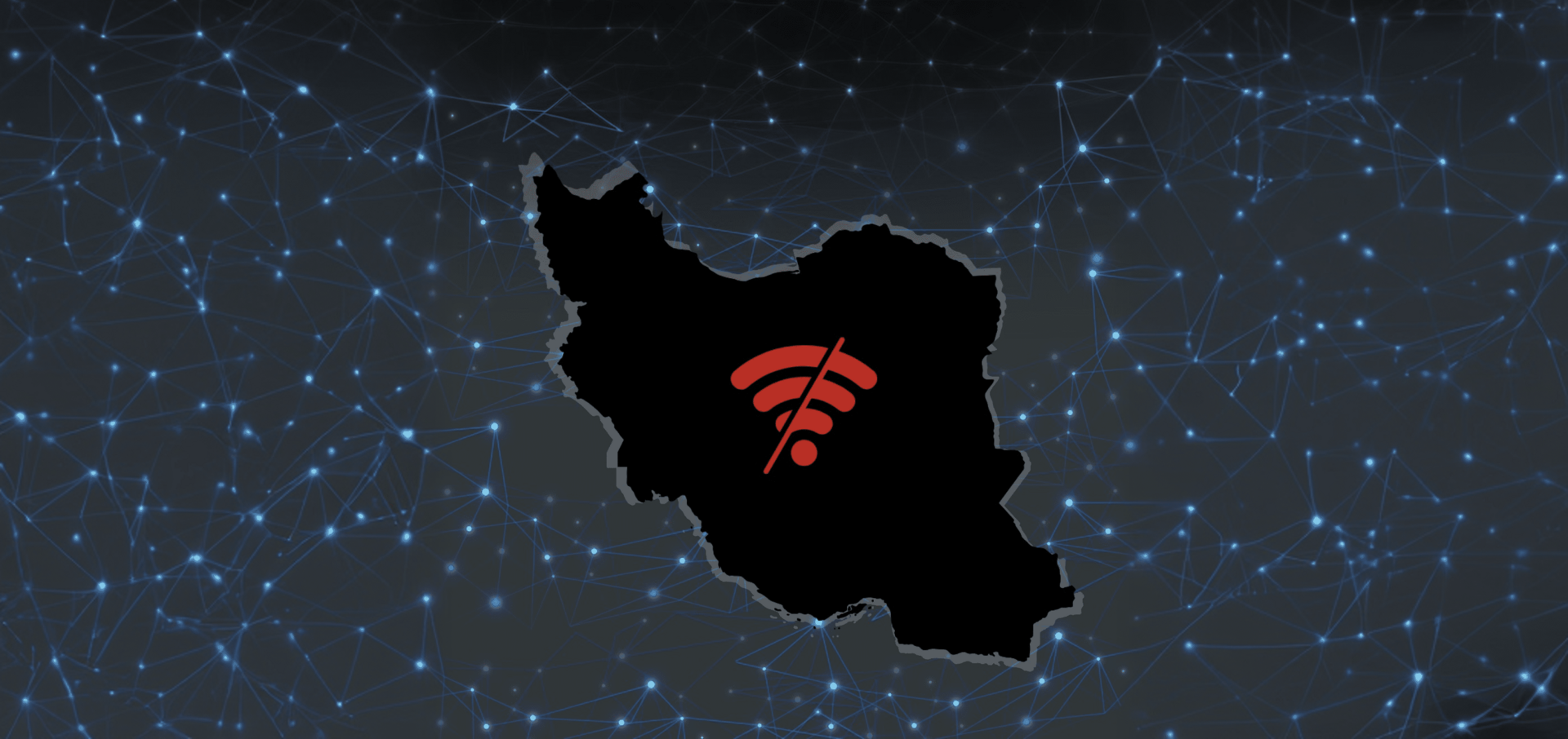 Mappa dell'Iran - blackout internet